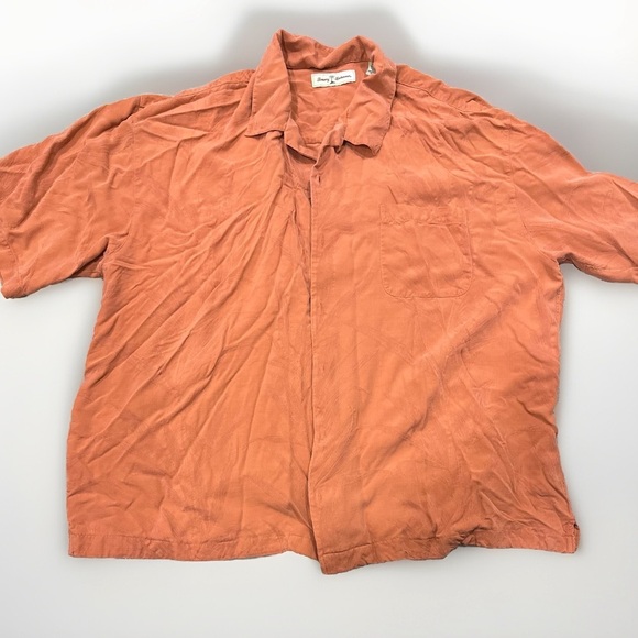 Tommy Bahama Shirt Mens Size 2XL Solid orange Short Sleeve - Picture 1 of 4